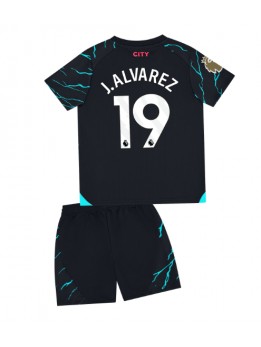 Otroški Nogometna dresi replika Manchester City Julian Alvarez #19 Tretji 2023-24 Kratek rokav (+ hlače)